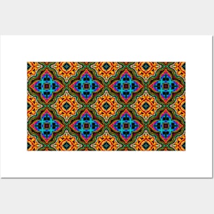 Moroccan arabic oriental tile pattern Posters and Art